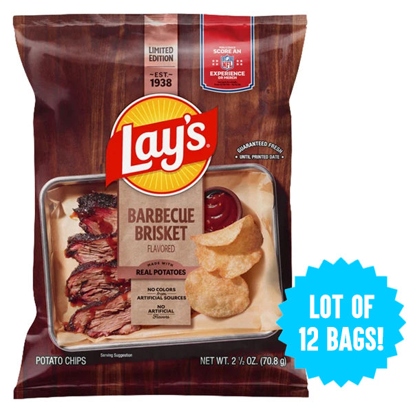 12 Pack - Lay's Barbecue Brisket Flavored Potato Chips 2.5oz Bags Lay's